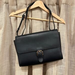 Navy Leather A.P.C. Convertible Crossbody/Shoulder Bag with Buckle
